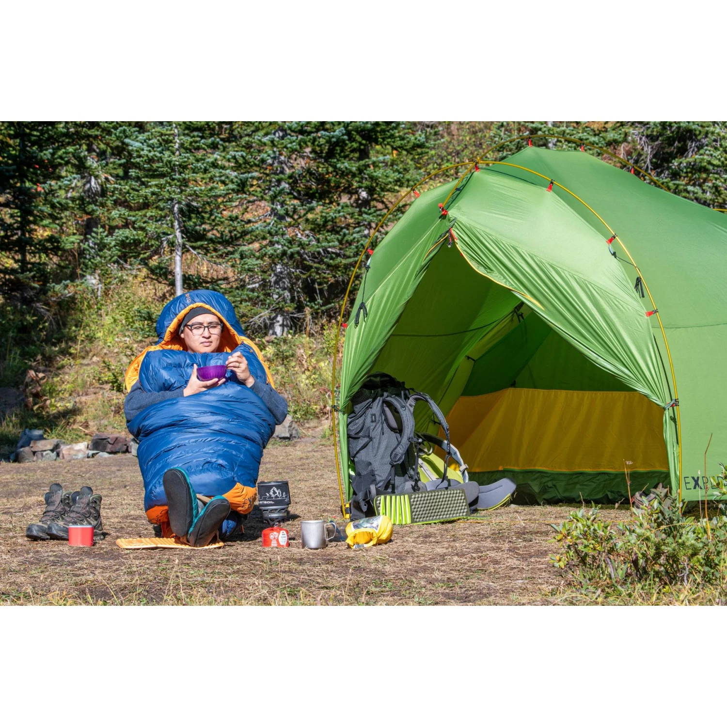 Exped Comfort -5° Sleeping Bag - L - Blue/orange - Afbeelding 6
