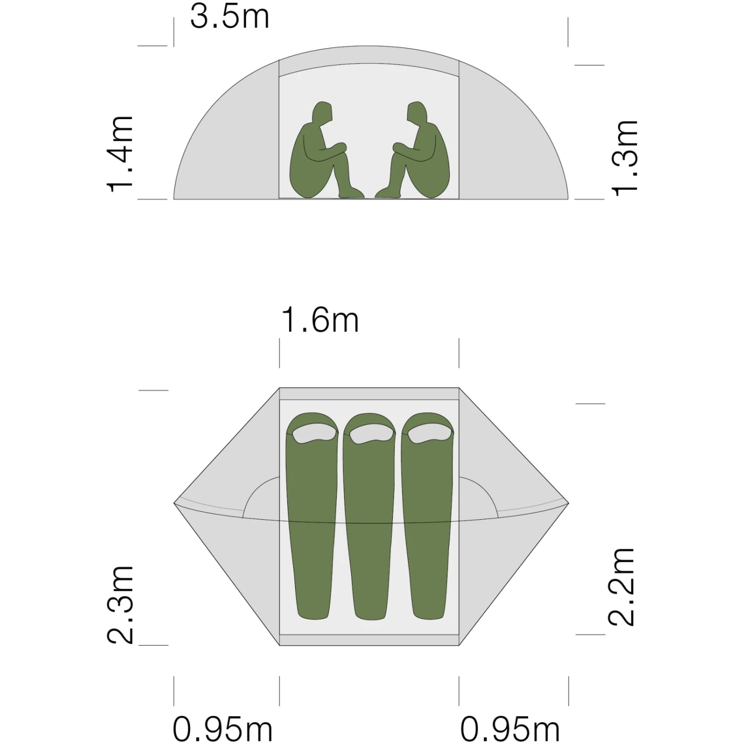 Exped Orion III UL Tent - Moss - Afbeelding 2