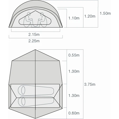Exped Outer Space II Tent - Meadow - Afbeelding 2